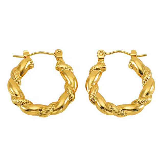Twist hoop huggies