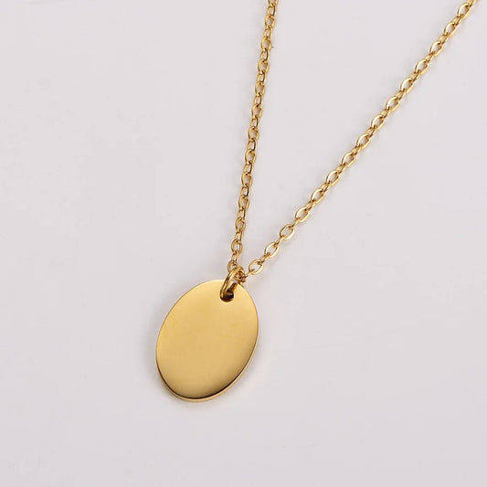 Gold oval pendant